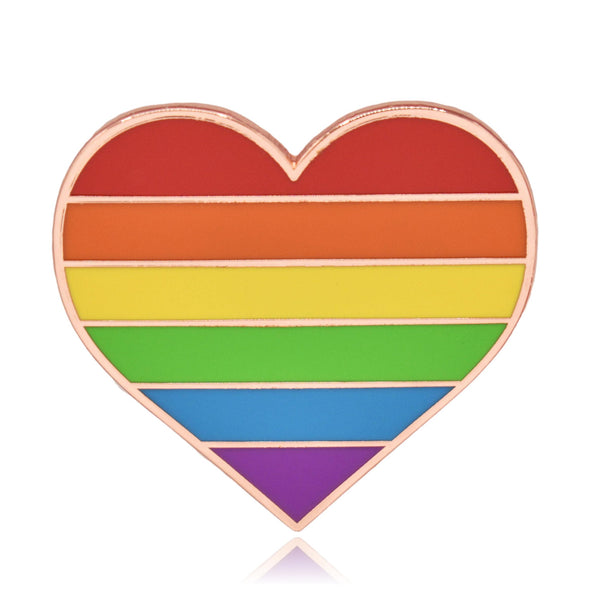 Rainbow Heart Flag Hard Enamel Pin | Clayton Jewelry Labs