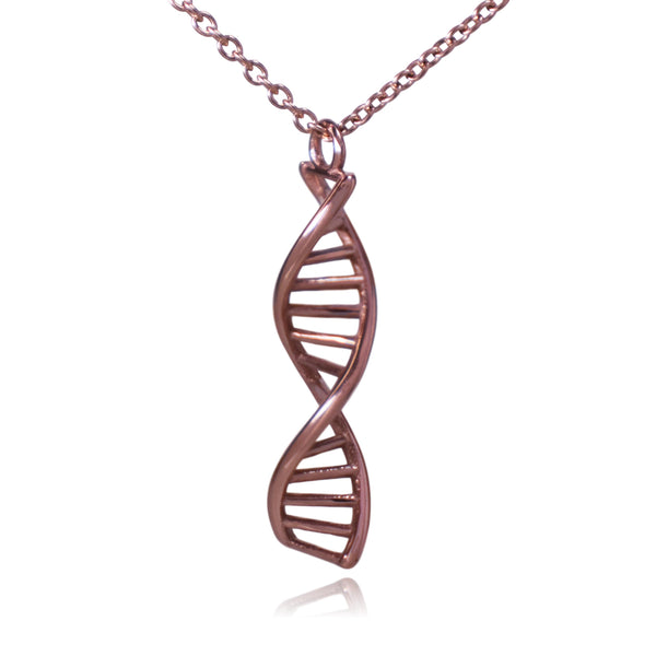 Rose Gold Stainless Steel DNA Double Helix Necklace
