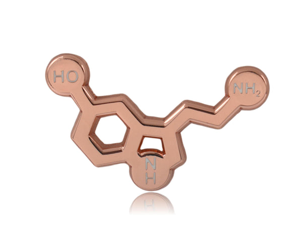 Serotonin Molecule Hard Enamel Pin | Clayton Jewelry Labs