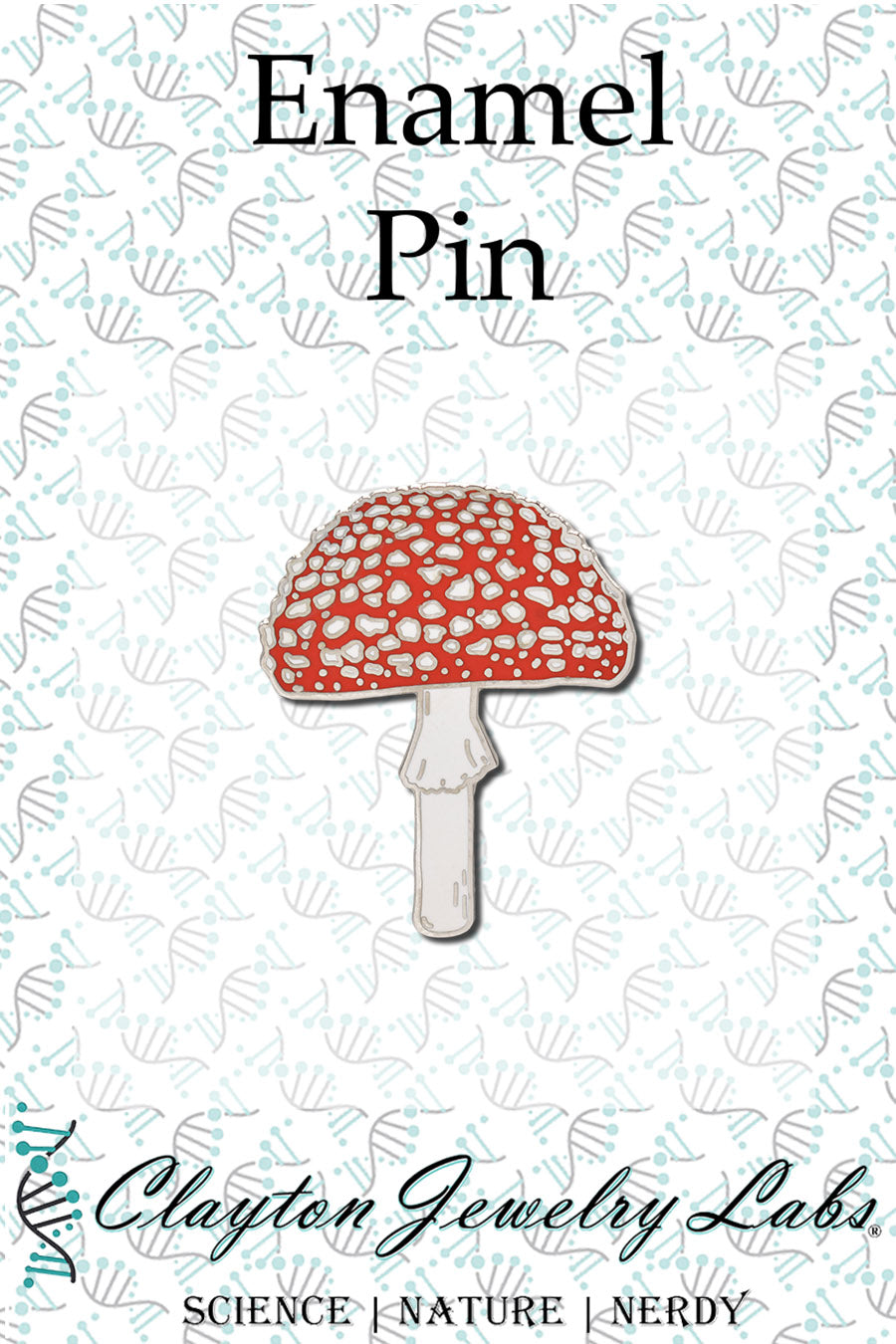 Silver Amanita Mushroom Hard Enamel Pin - Clayton Jewelry Labs