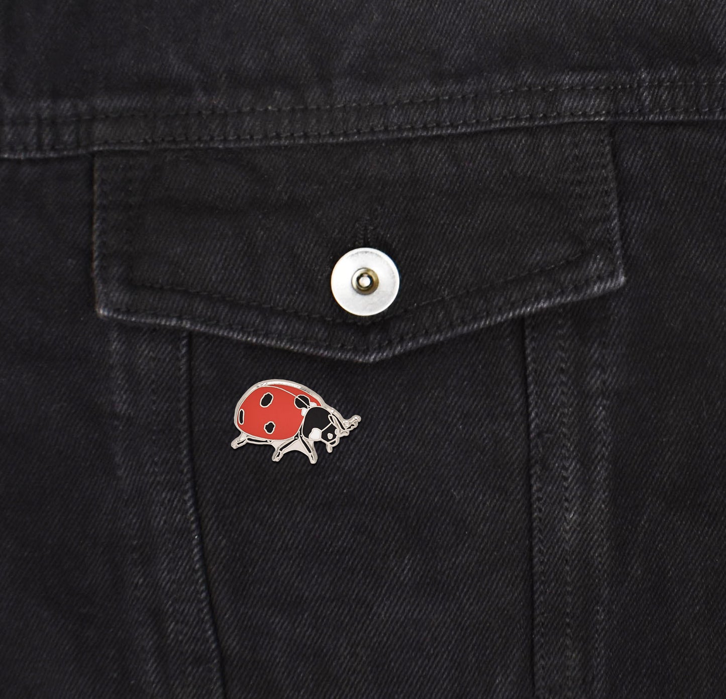 Silver Ladybug Ladybird Insect Hard Enamel Pin - Clayton Jewelry Labs