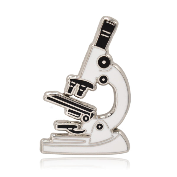 Silver Microscope Science Hard Enamel Pin - Clayton Jewelry Labs