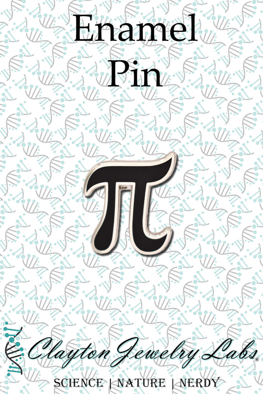 Pi Symbol Math Hard Enamel Pin | Clayton Jewelry Labs