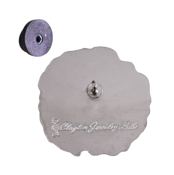 Silver Purple Poppy Flower Hard Enamel Pin - Clayton Jewelry Labs