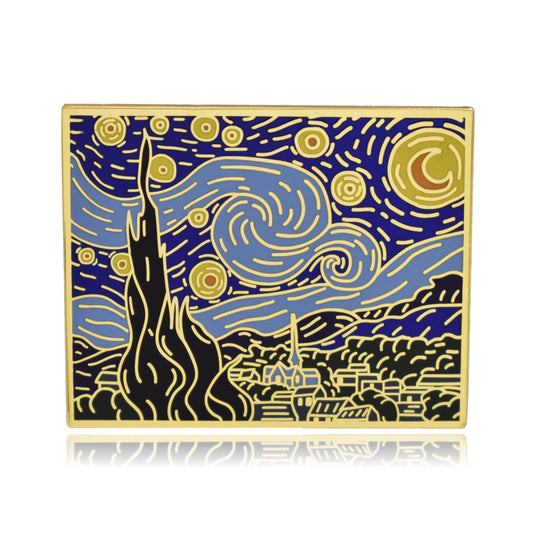 Starry Night Vincent van Gogh Hard Enamel Pin | Clayton Jewelry Labs