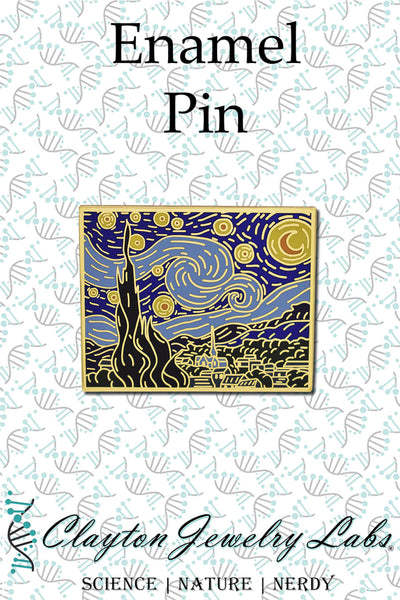Starry Night Vincent van Gogh Hard Enamel Pin | Clayton Jewelry Labs