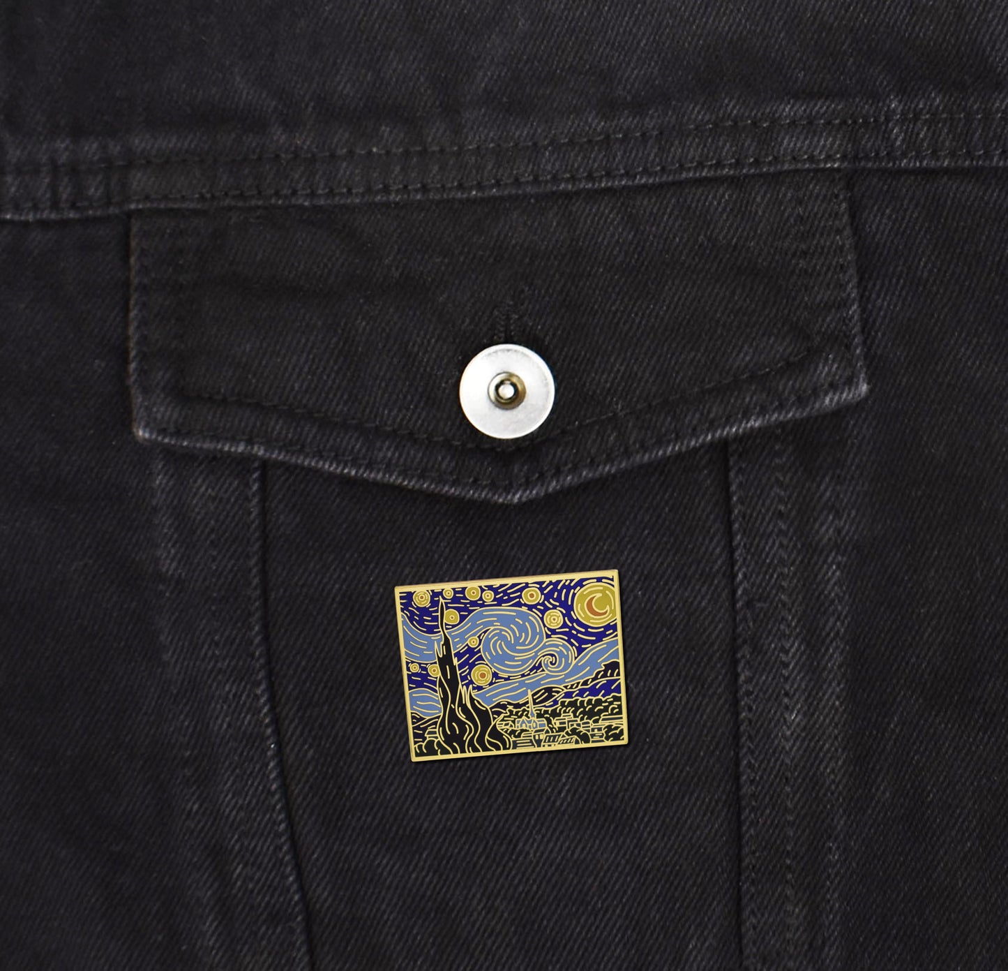 Starry Night Vincent van Gogh Hard Enamel Pin | Clayton Jewelry Labs