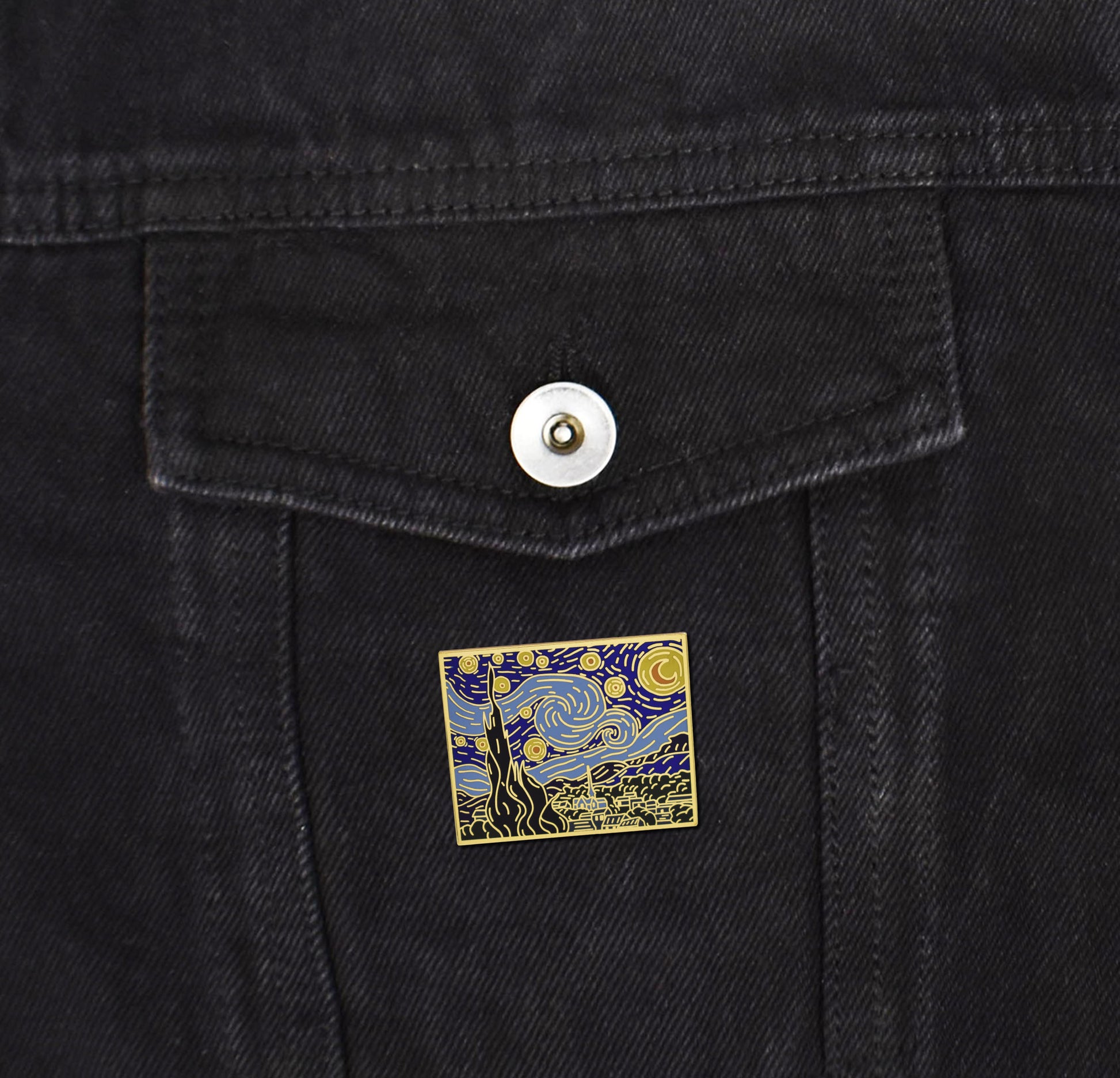 Starry Night Vincent van Gogh Hard Enamel Pin | Clayton Jewelry Labs