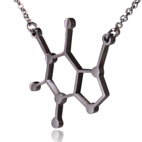Stainless Steel Caffeine Molecule Necklace