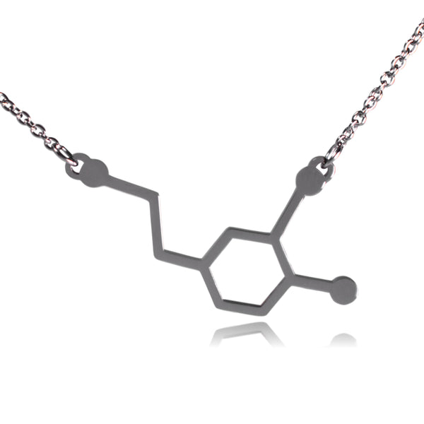 Dopamine Molecule Stainless Steel Necklace