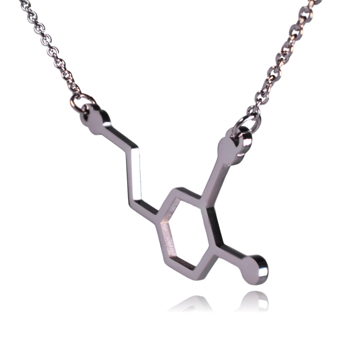 Dopamine Molecule Stainless Steel Necklace