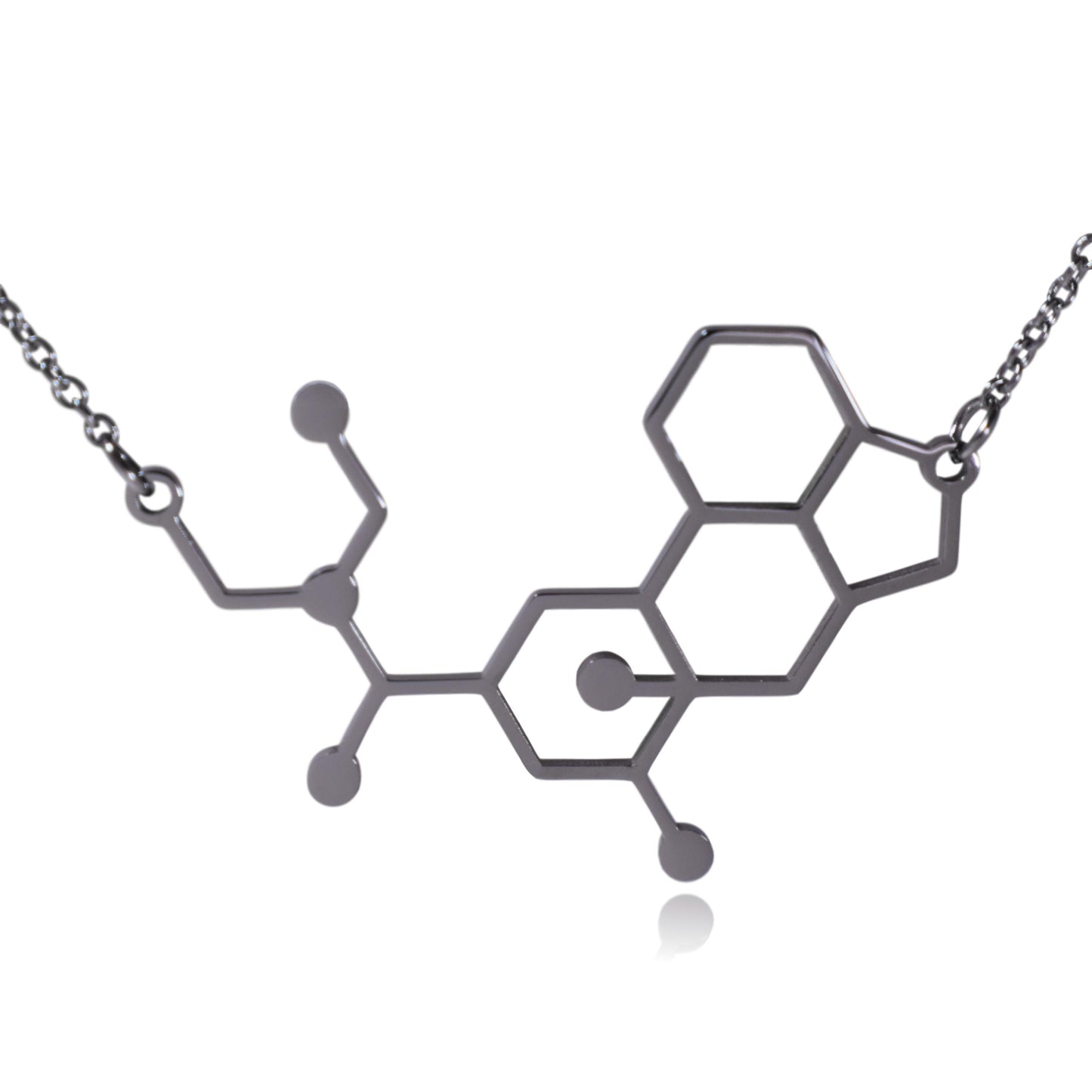 LSD Lysergic Acid Diethylamide Molecule Stainless Steel Necklace