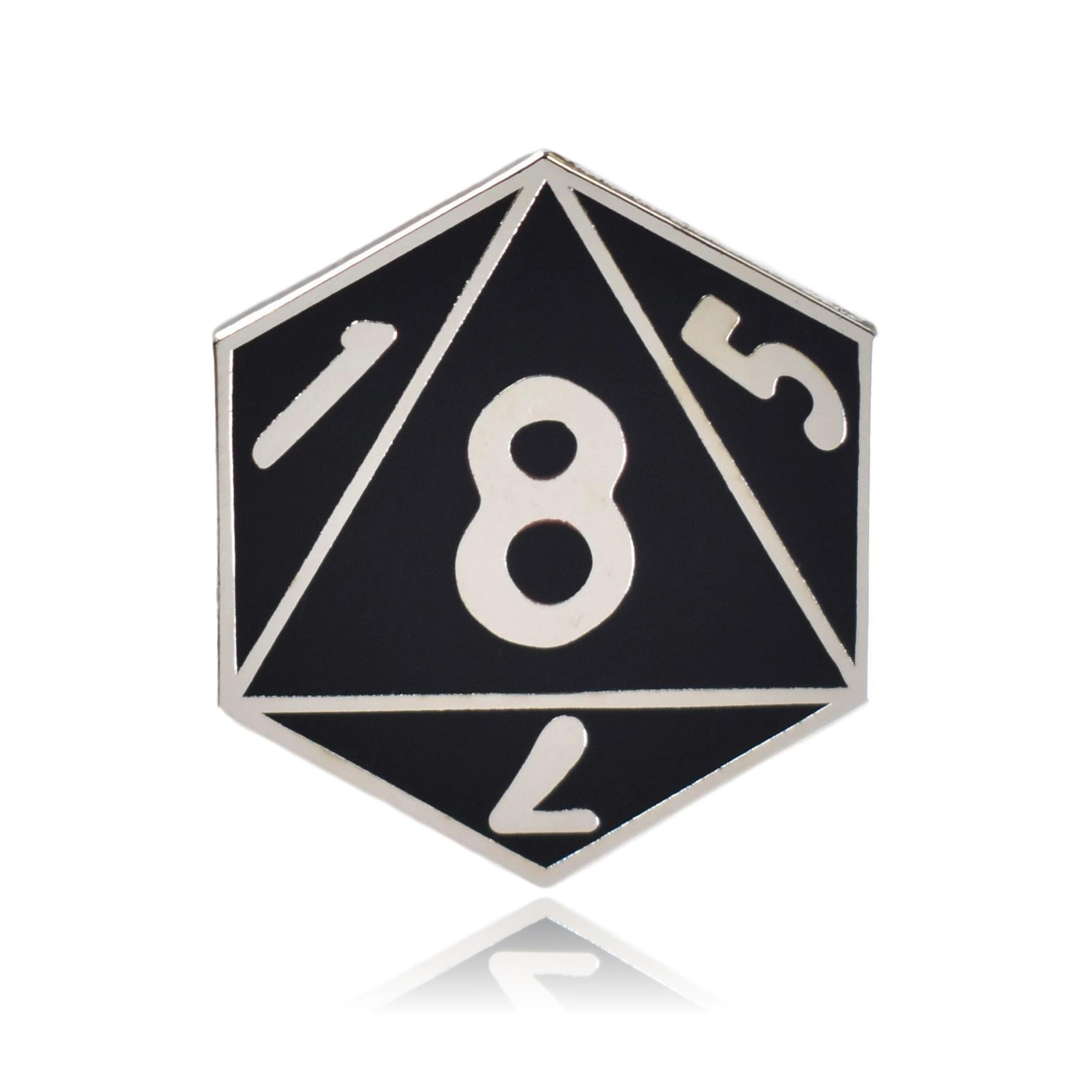 D8 Eight-Sided Die Hard Enamel Lapel Pin