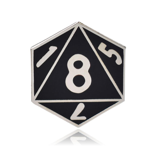 D8 Eight-Sided Die Hard Enamel Lapel Pin