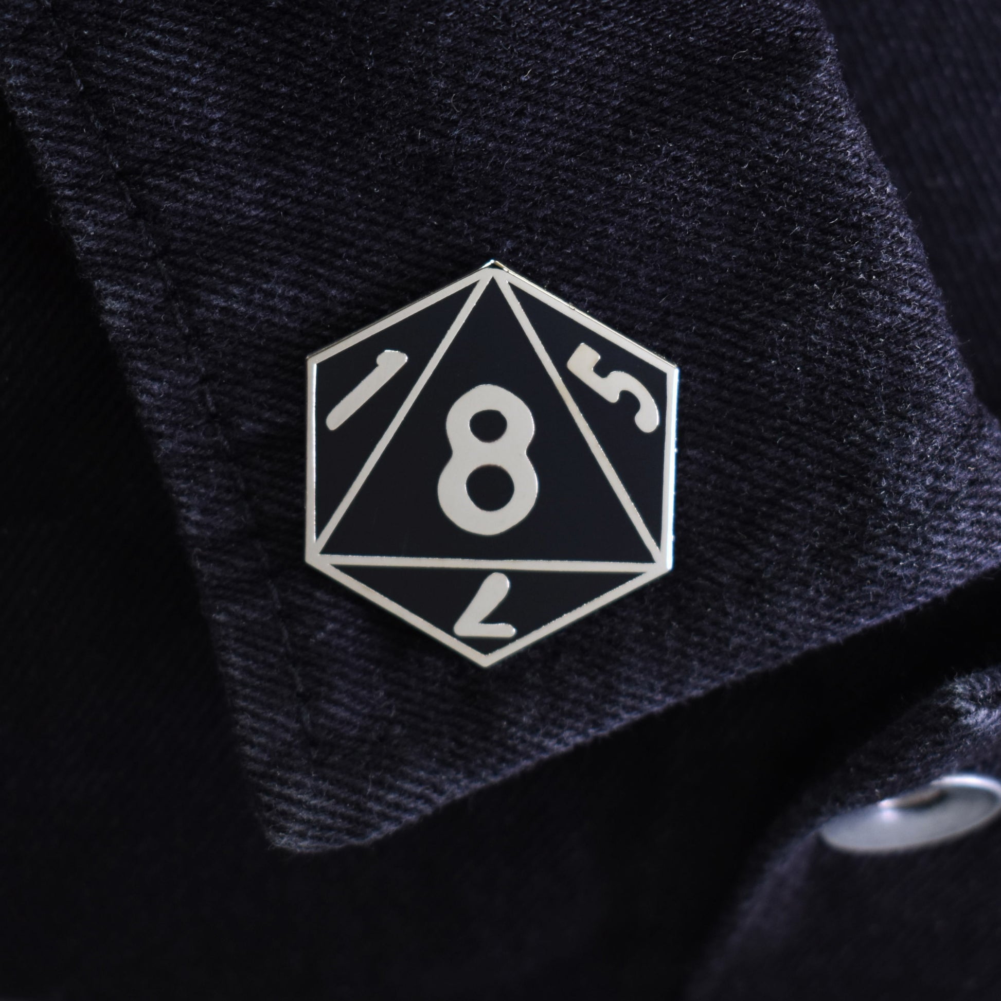 D8 Eight-Sided Die Hard Enamel Lapel Pin