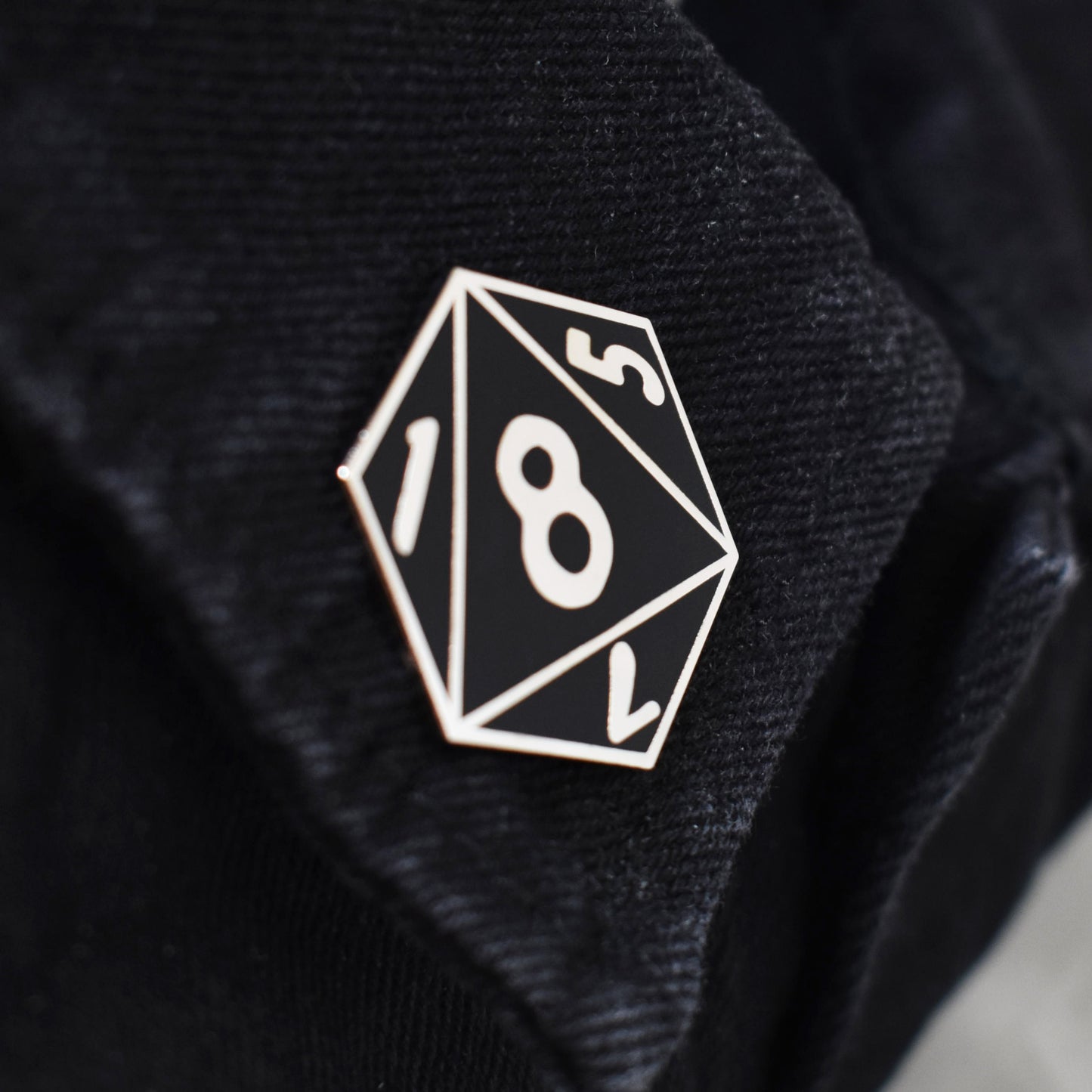 D8 Eight-Sided Die Hard Enamel Lapel Pin