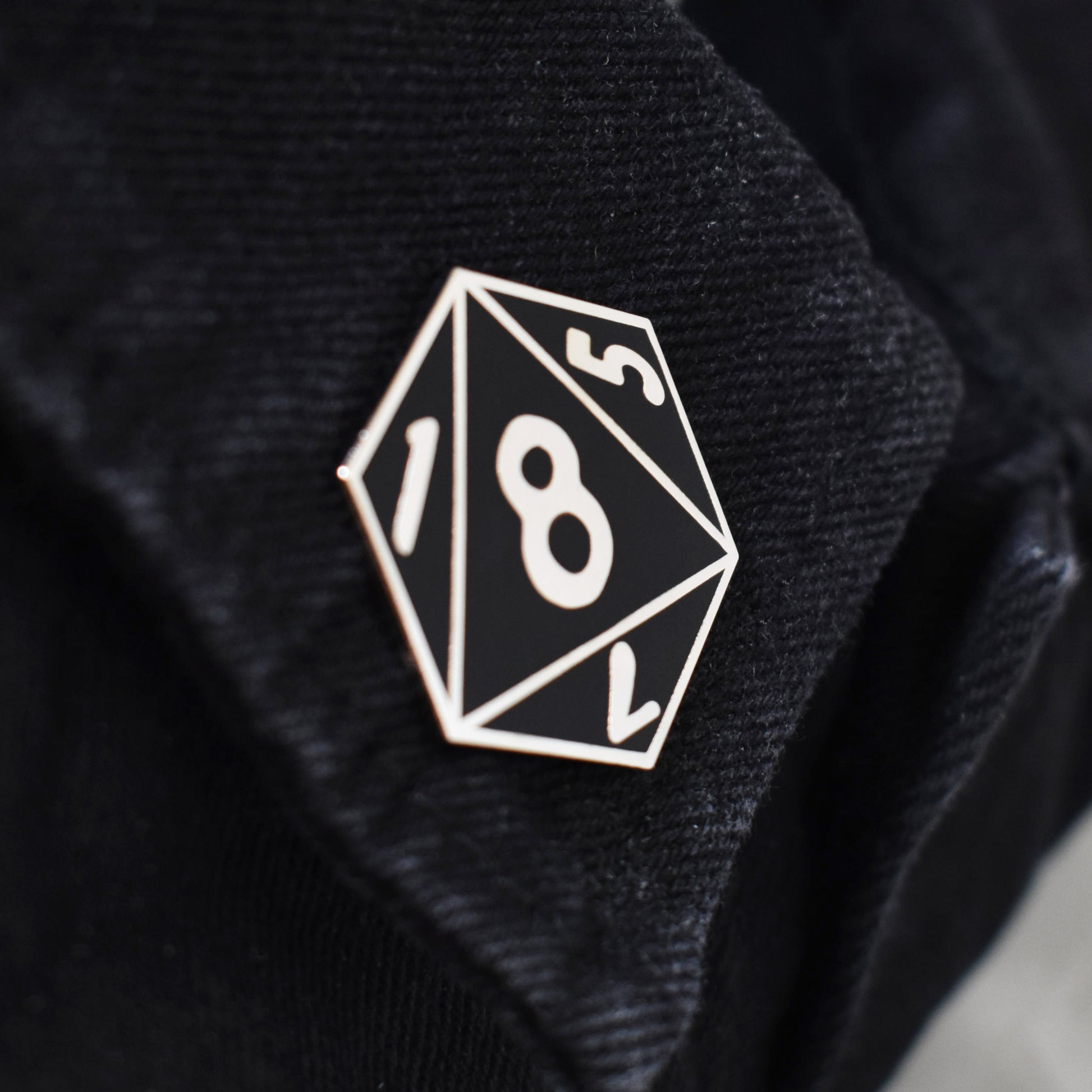 D8 Eight-Sided Die Hard Enamel Lapel Pin