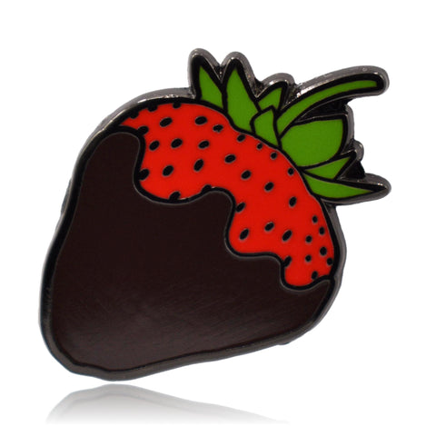Chocolate Covered Strawberry Hard Enamel Pin | Clayton Jewelry Labs