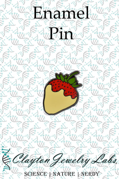 Chocolate Covered Strawberry Hard Enamel Pin | Clayton Jewelry Labs