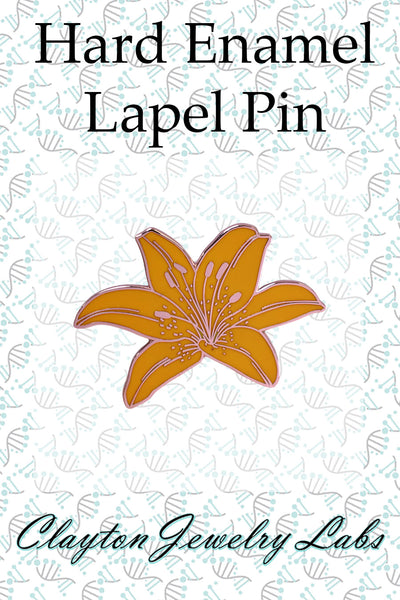 Tiger Lily Flower Hard Enamel Lapel Pin