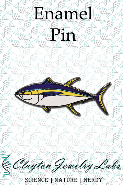 Yellowfin Tuna Fish Hard Enamel Pin - Clayton Jewelry Labs